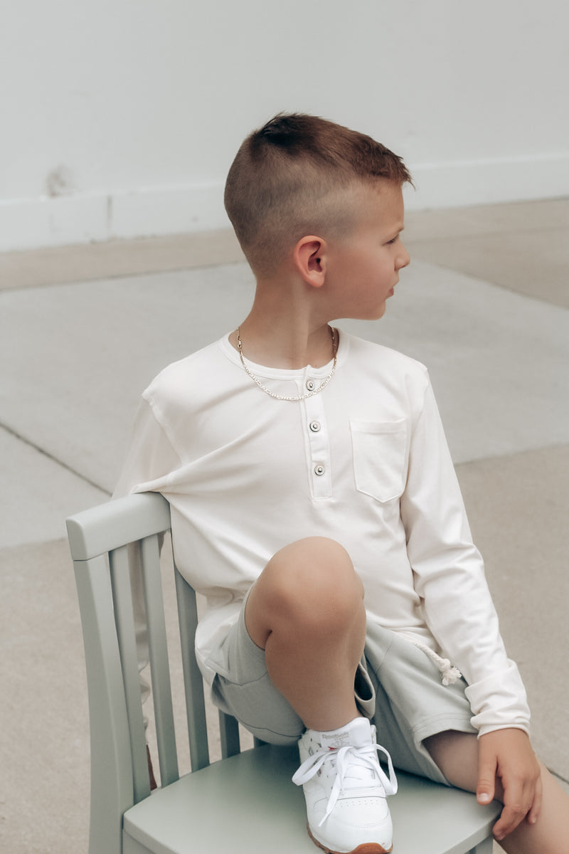 Creme Button Henley