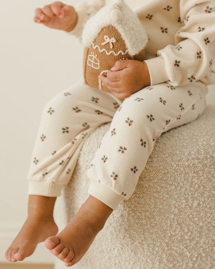 Holly Berry Velour Sweatpant