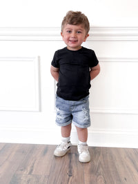 Distressed Denim Shorts
