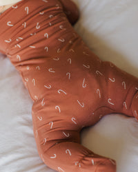 Candy Canes Bamboo Zip Footie