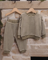 Spruce Stripe Velour Relaxed Sweatpants