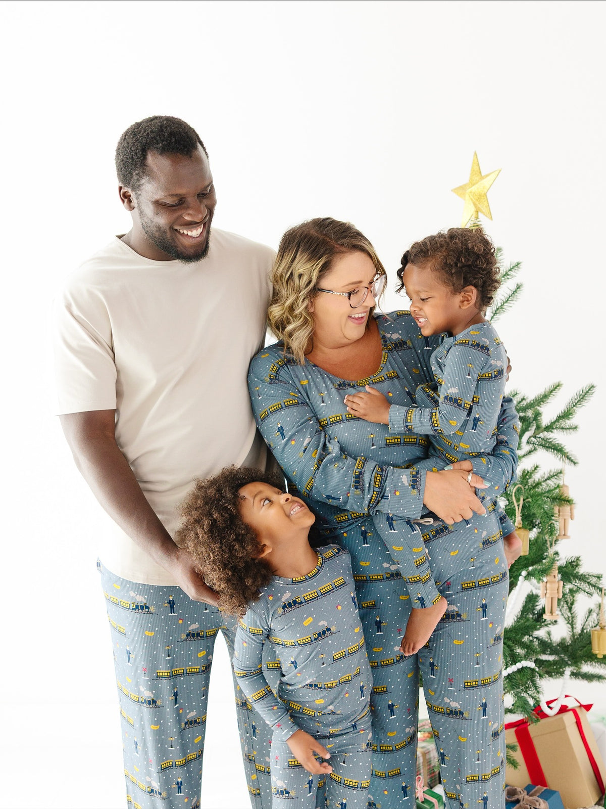 Christmas Train Bamboo Zip Romper
