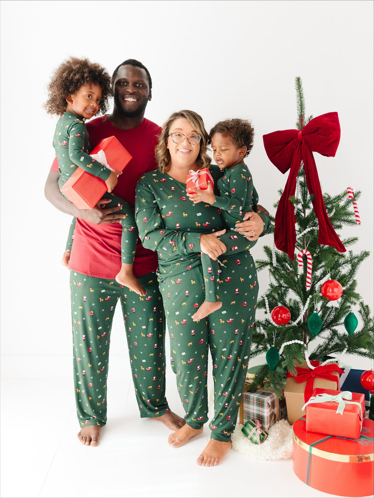 Santa Sleigh Bamboo Zip Romper