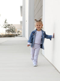 Lilac Ribbed Flare Pant