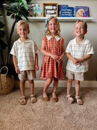 Poppy Check Collared Babydoll Dress