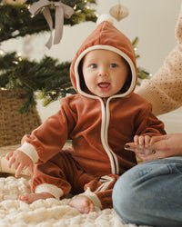 Cranberry Velour Jumpsuit