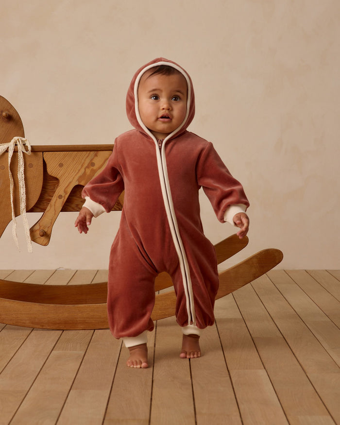 Cranberry Velour Jumpsuit