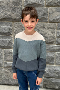 Slate Colorblock Knit Sweater