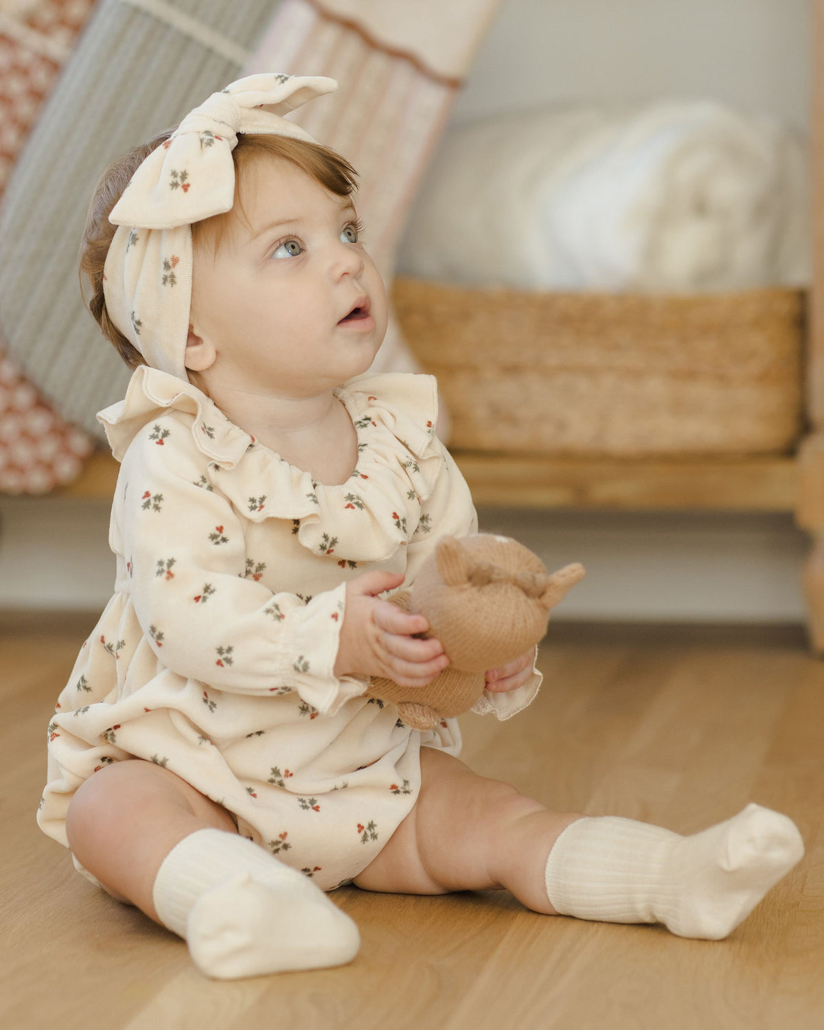Holly Berry Velour Romper