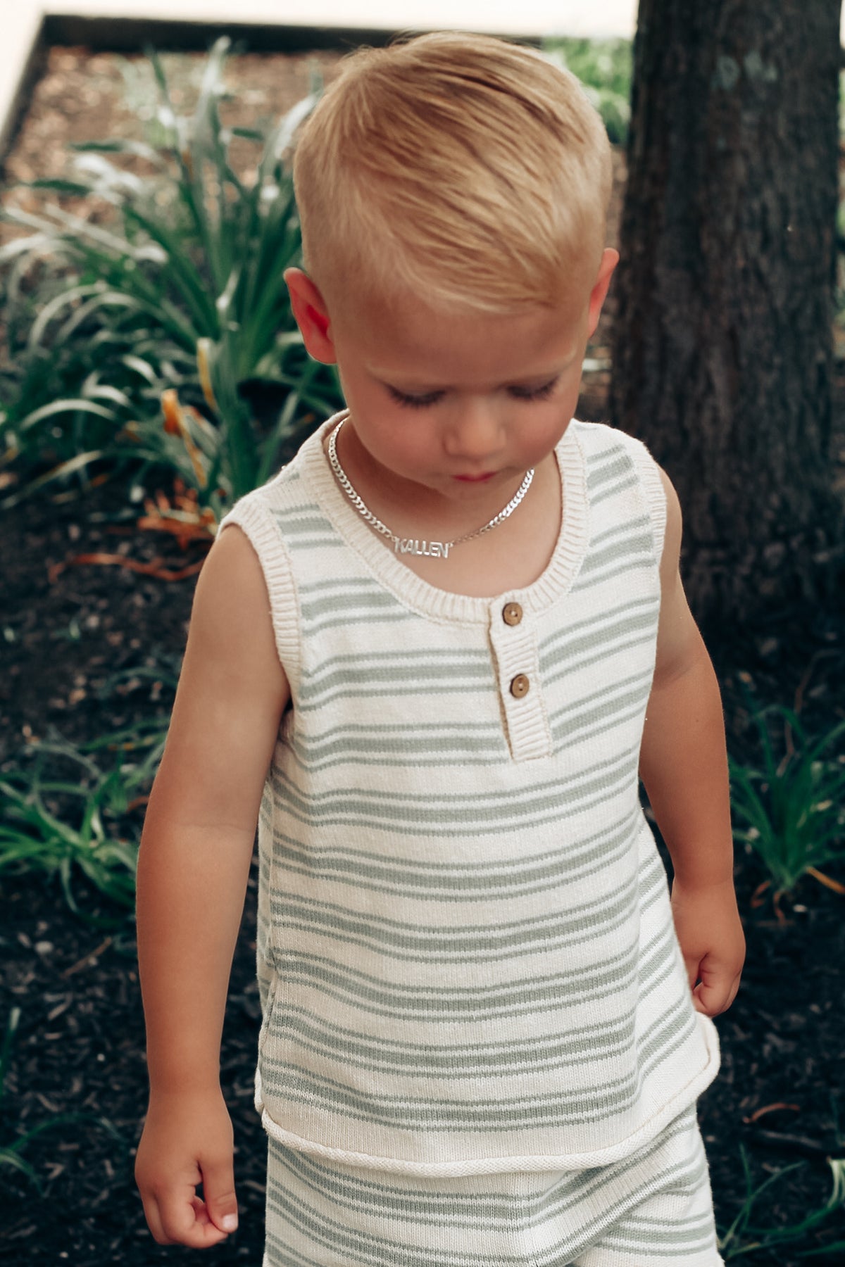 Sage Stripe Taylor Knit Set