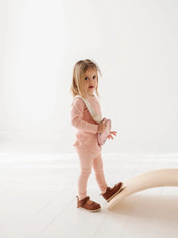 Misty Rose Ribbed Legging