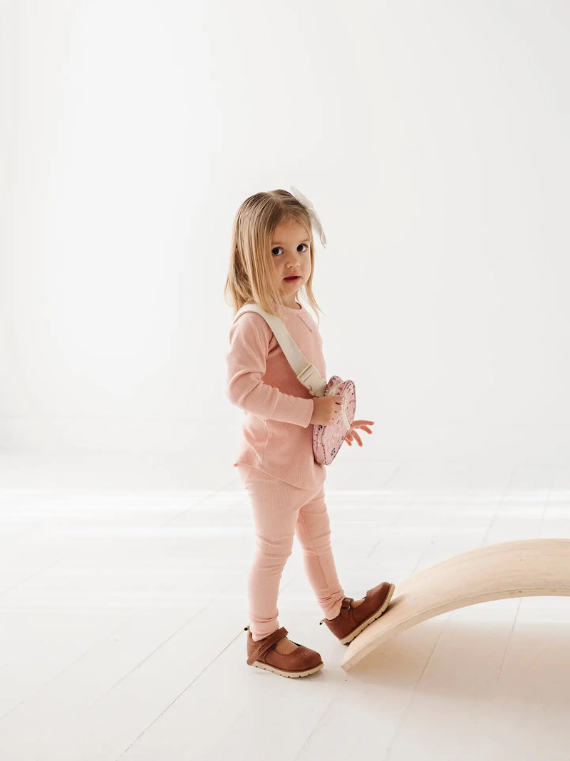Misty Rose Ribbed Legging