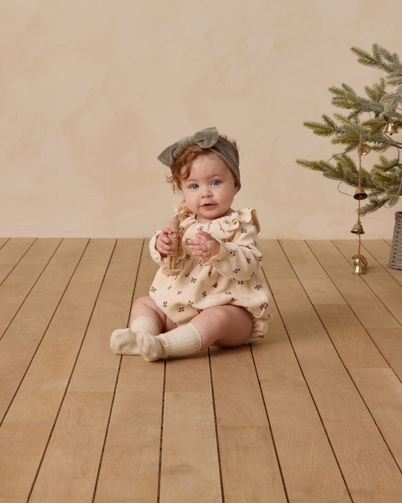 Holly Berry Velour Romper