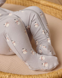 Snowmen Bamboo Zip Footie