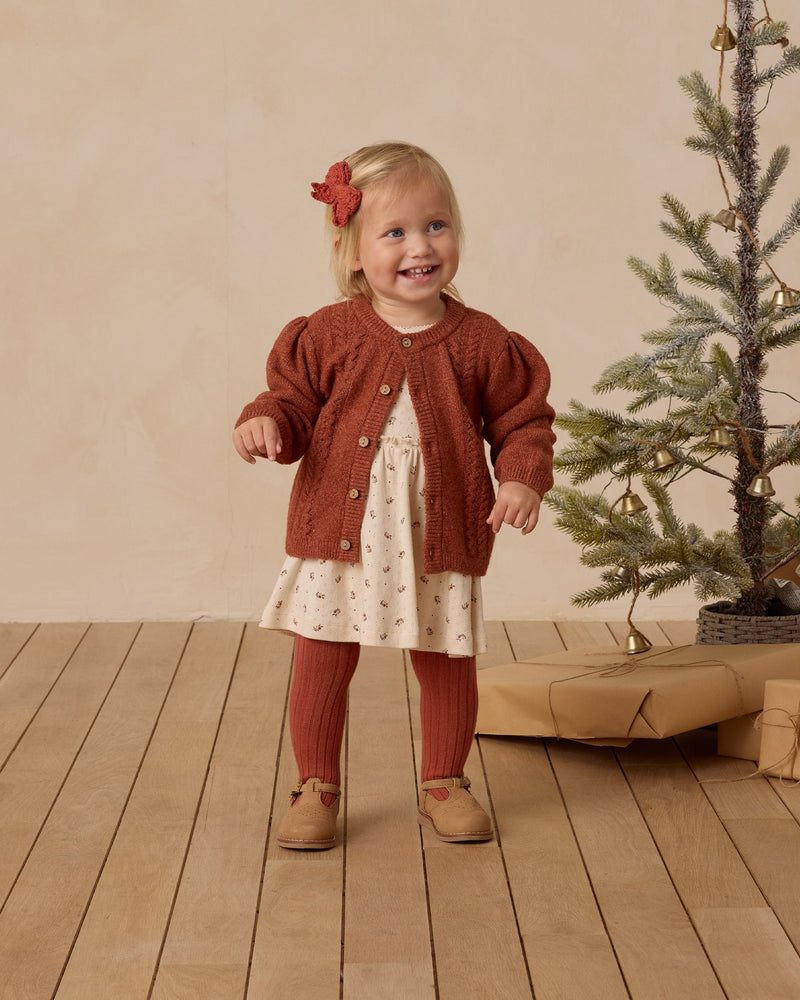 Cranberry Ribbed Tights