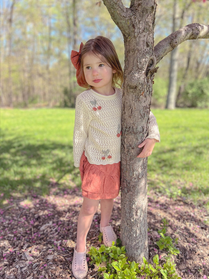 Cherries Crochet Pullover