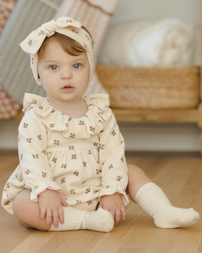 Holly Berry Velour Romper