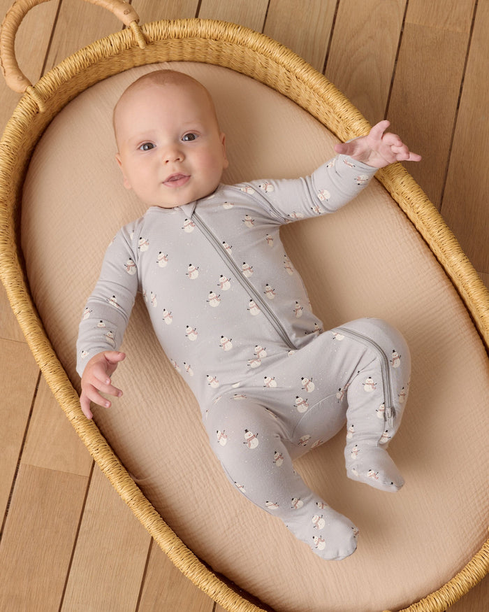 Snowmen Bamboo Zip Footie