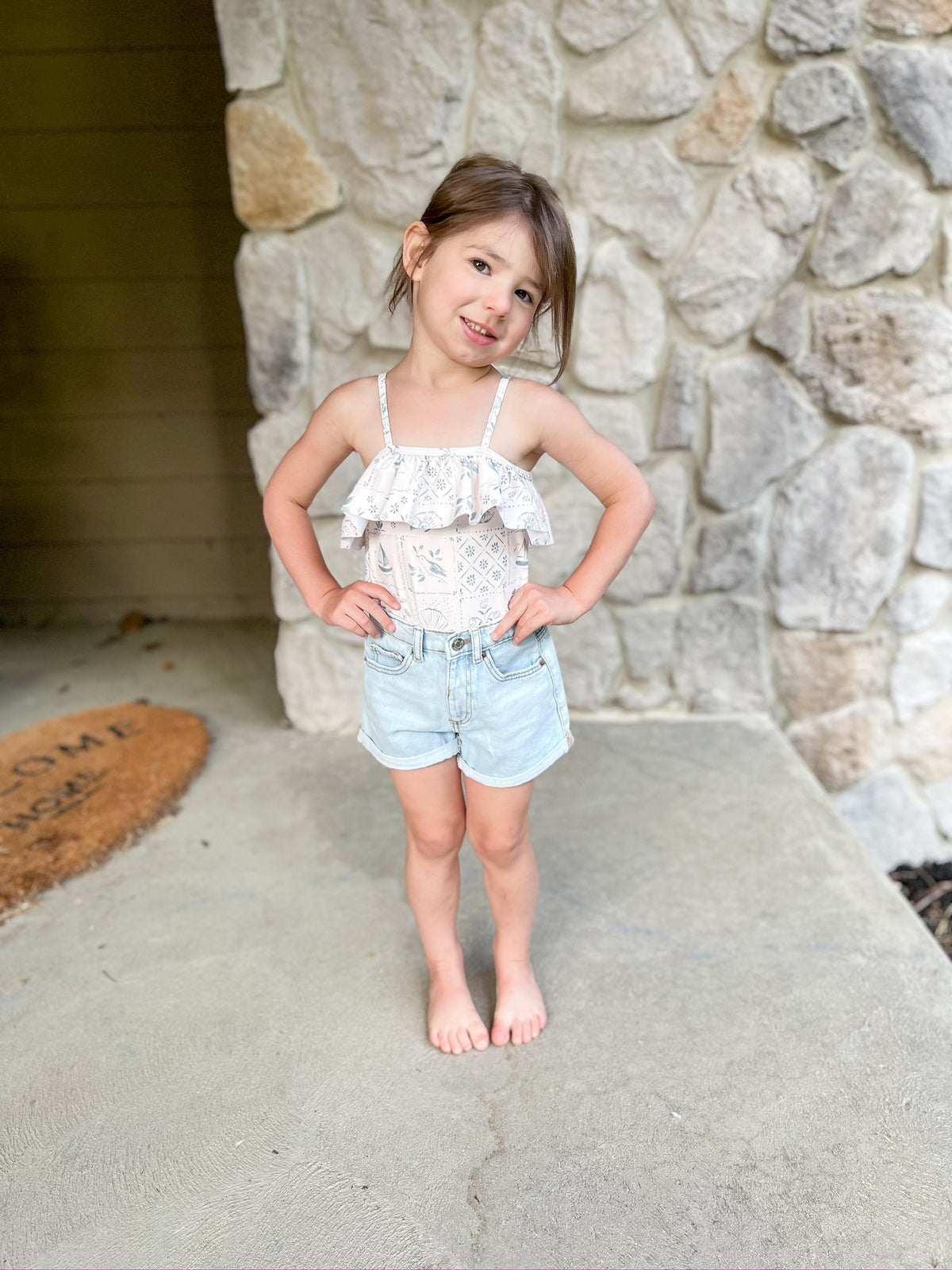 Tile Ruffle One-Piece