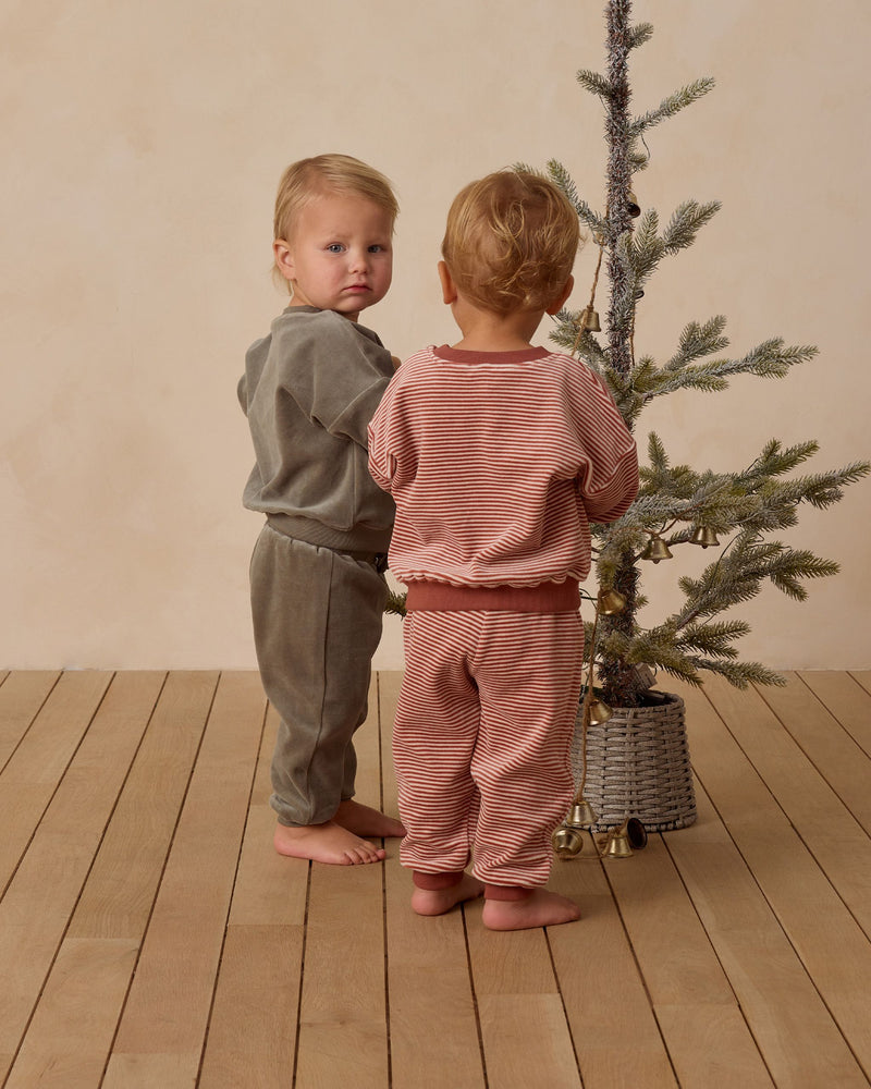 Candy Stripe Velour Sweatshirt