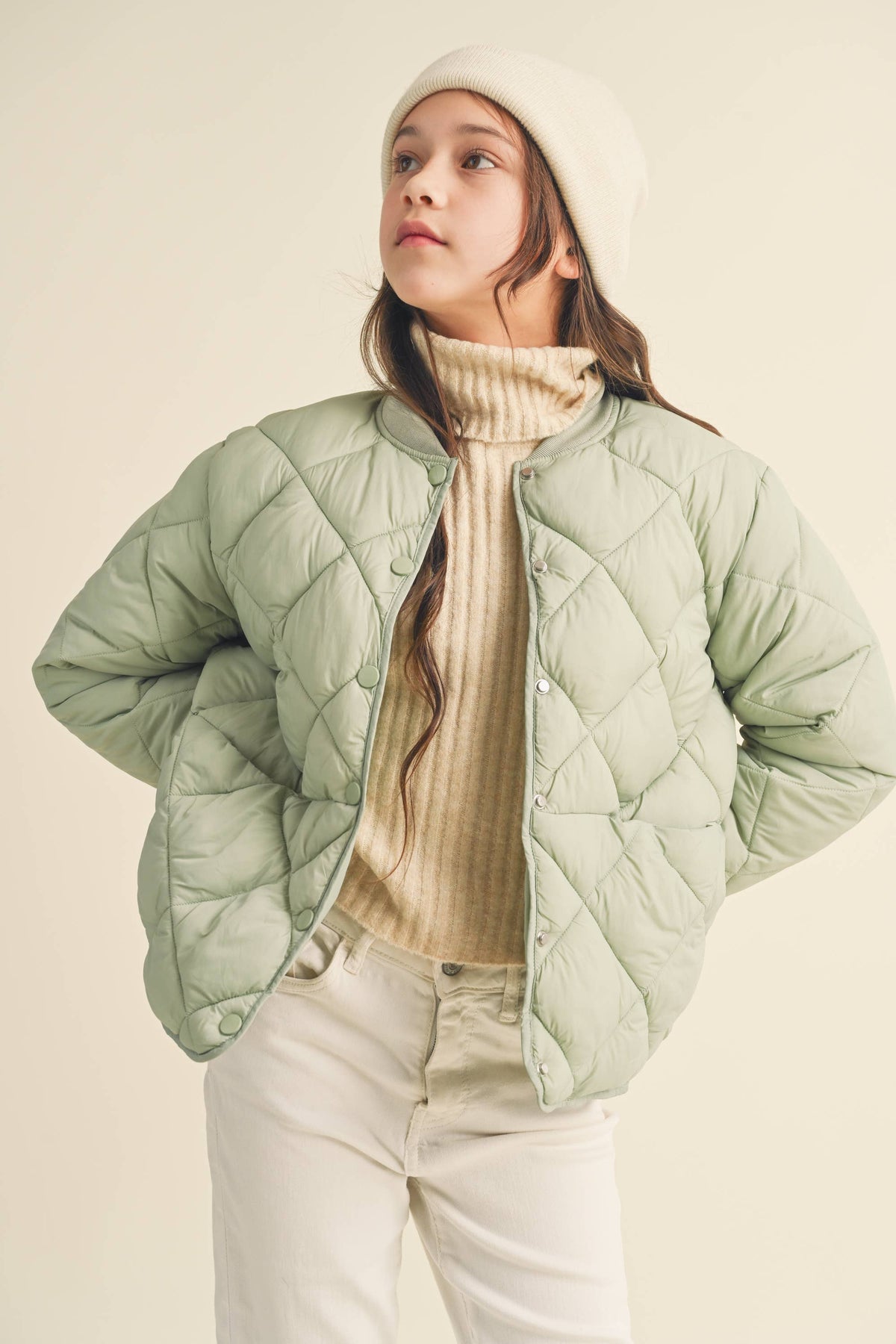 Tween Sage Quilted Jacket