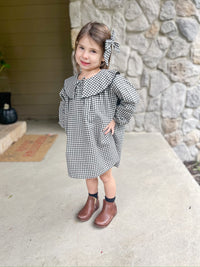 Black Gingham Mini Dress