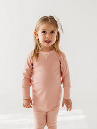 Misty Rose Ribbed Bamboo Long Sleeve