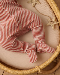 Candy Stripe Velour Snap Footie