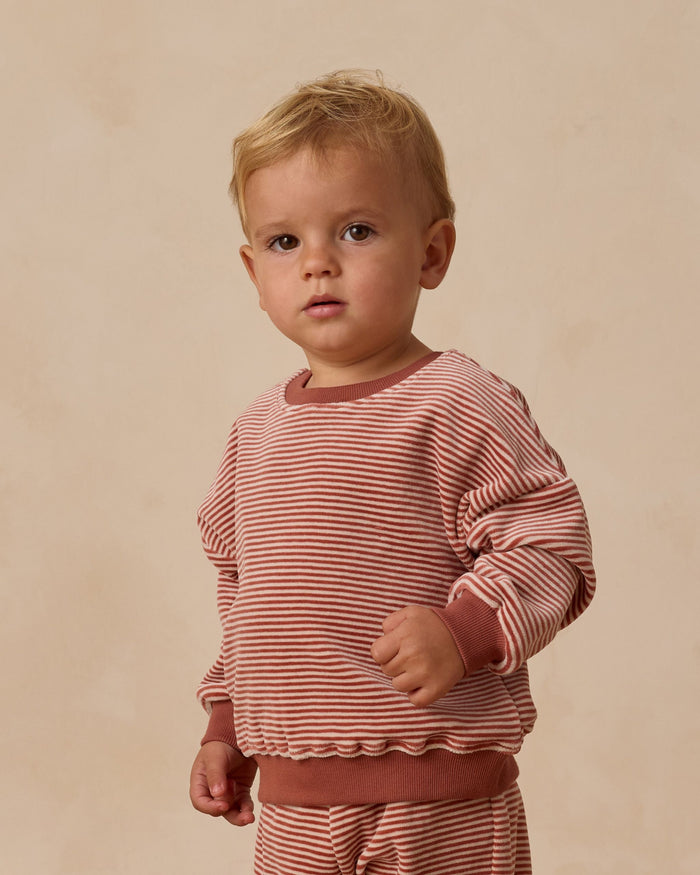 Candy Stripe Velour Sweatshirt