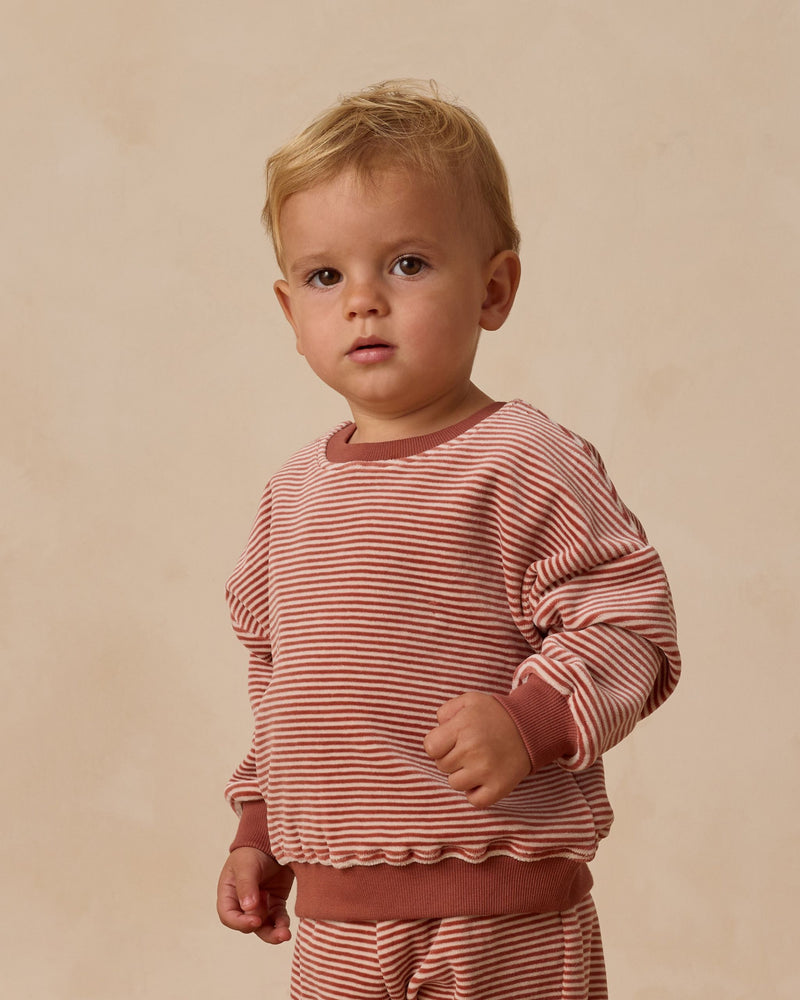 Candy Stripe Velour Sweatshirt