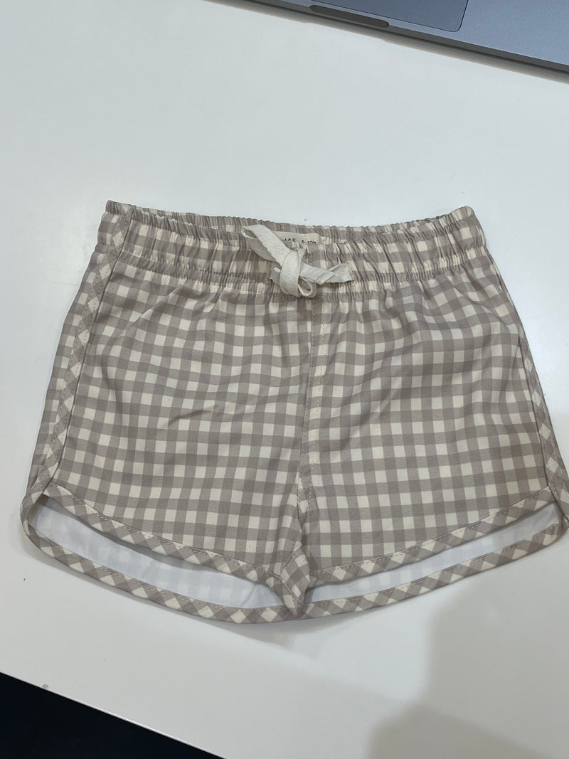 Silver Gingham Swim Short