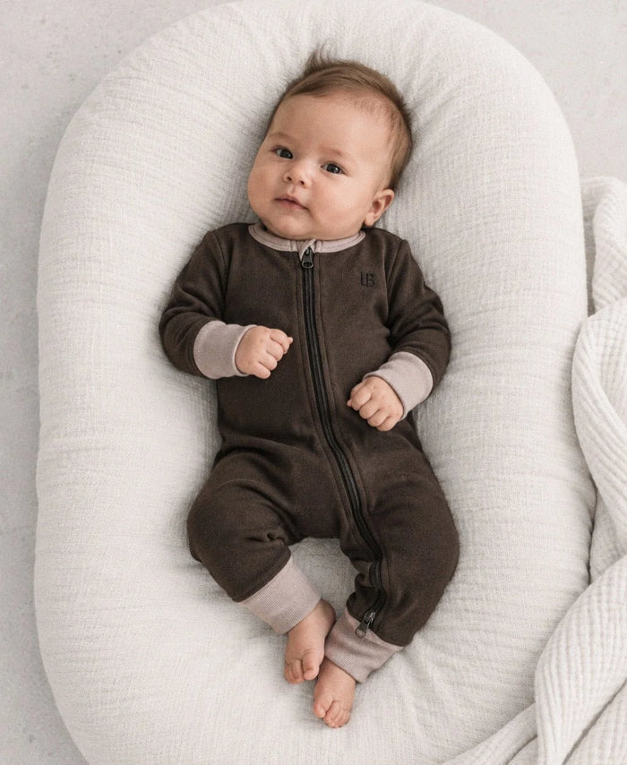 Brown 2-Way Zip Romper