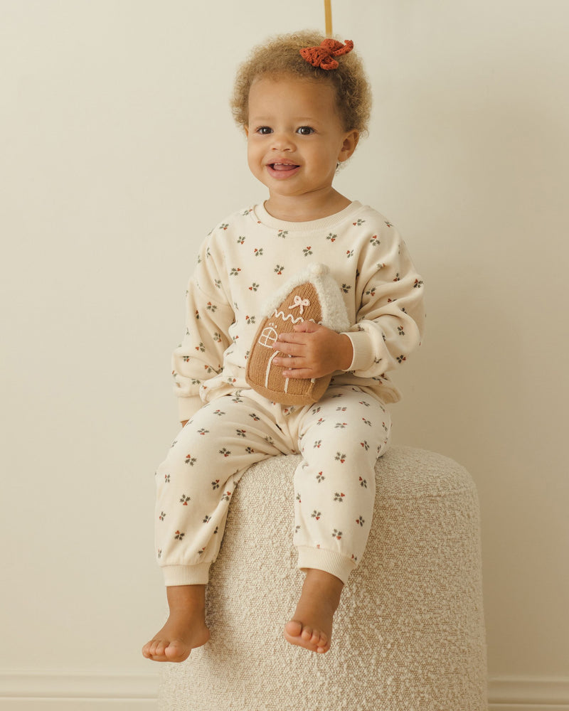 Holly Berry Velour Sweatshirt