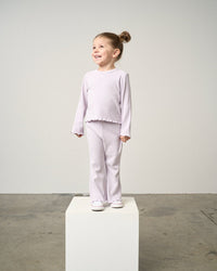 Lilac Long Sleeve Ribbed Tee