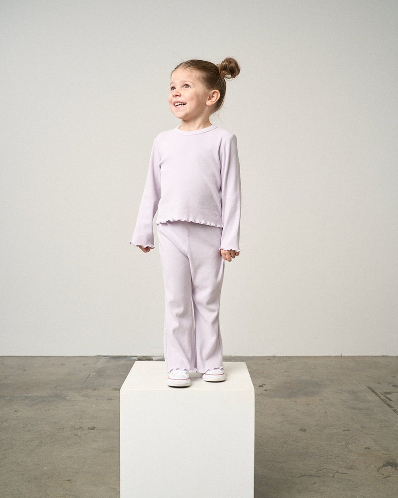 Lilac Long Sleeve Ribbed Tee