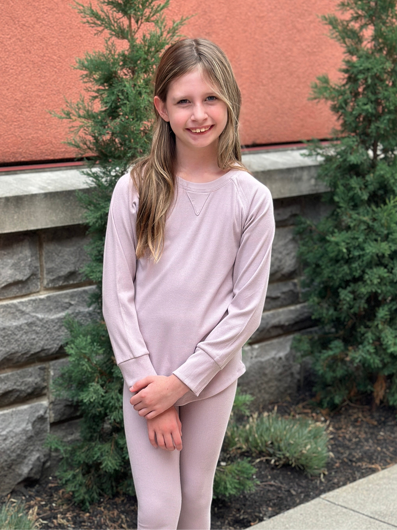 Lavender Ribbed Bamboo Long Sleeve