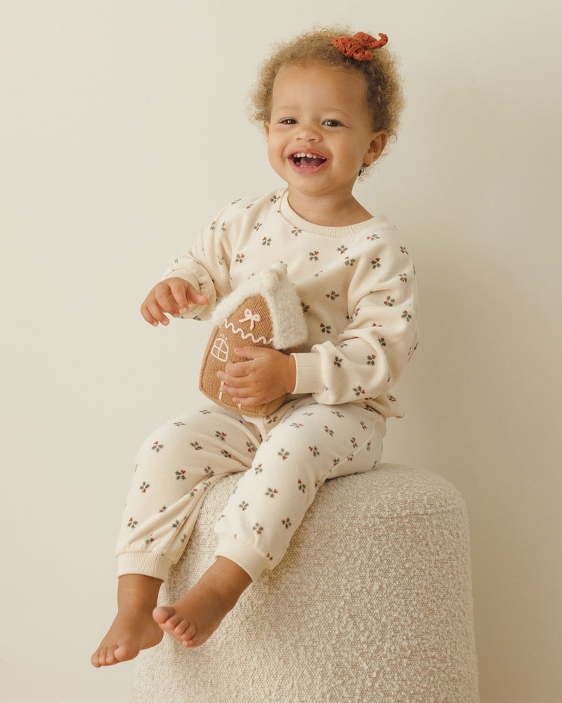 Holly Berry Velour Sweatpant