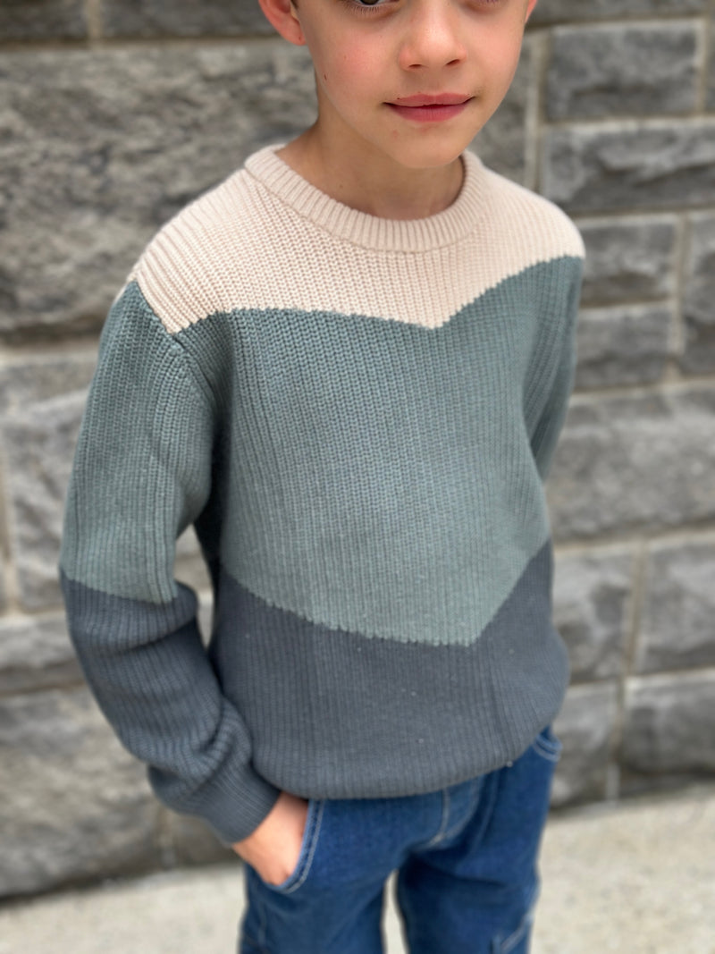 Slate Colorblock Knit Sweater