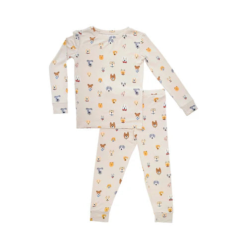 Dogs Cream Two-Piece Set
