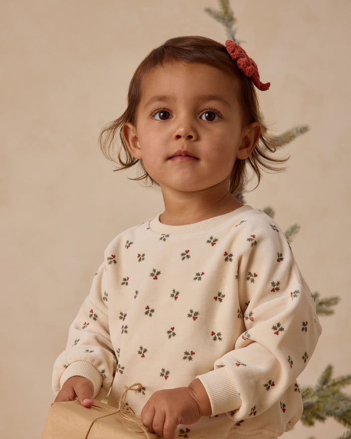 Holly Berry Velour Sweatshirt