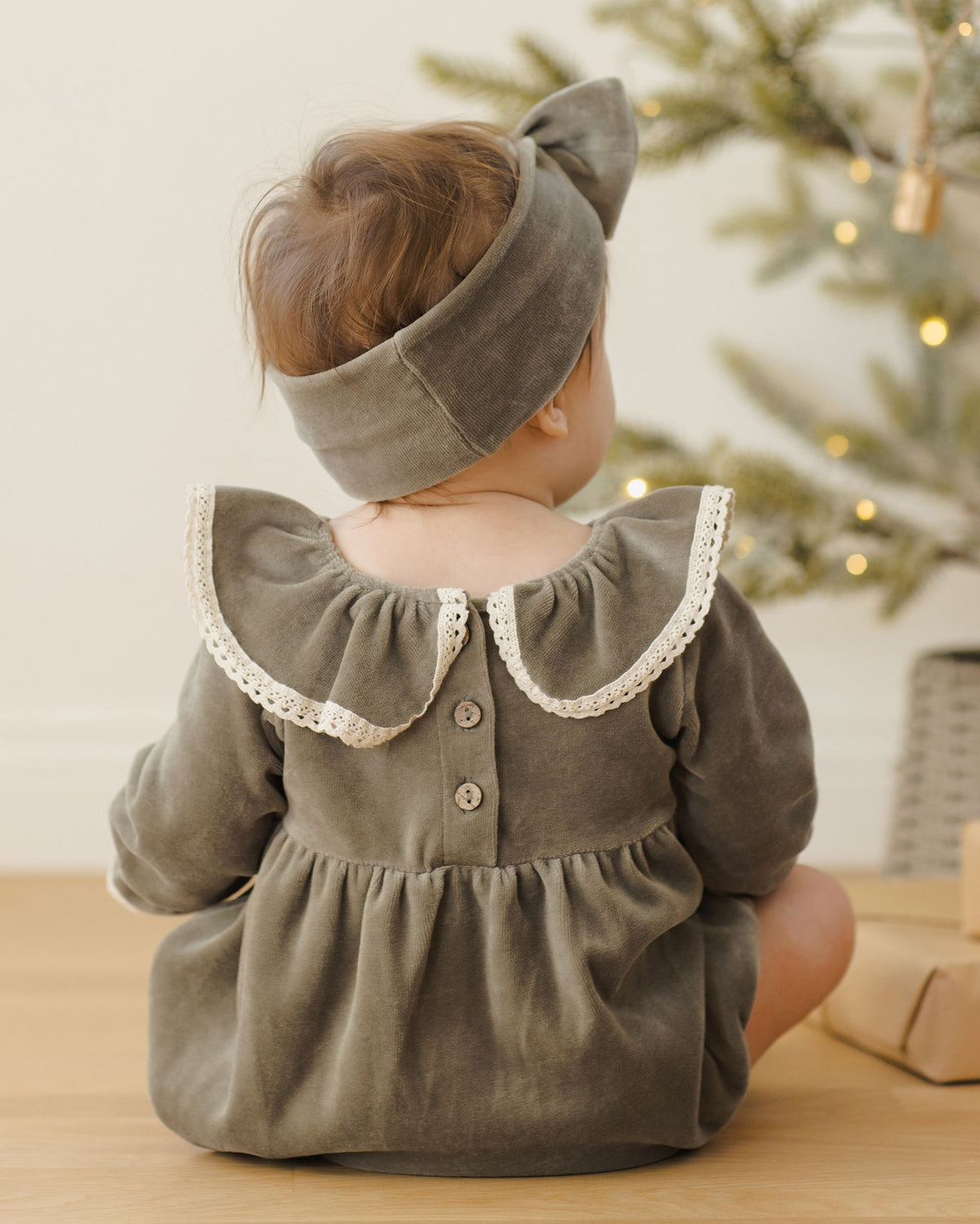 Forest Velour Romper