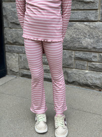 Misty Rose Stripe Bamboo Flare Pant