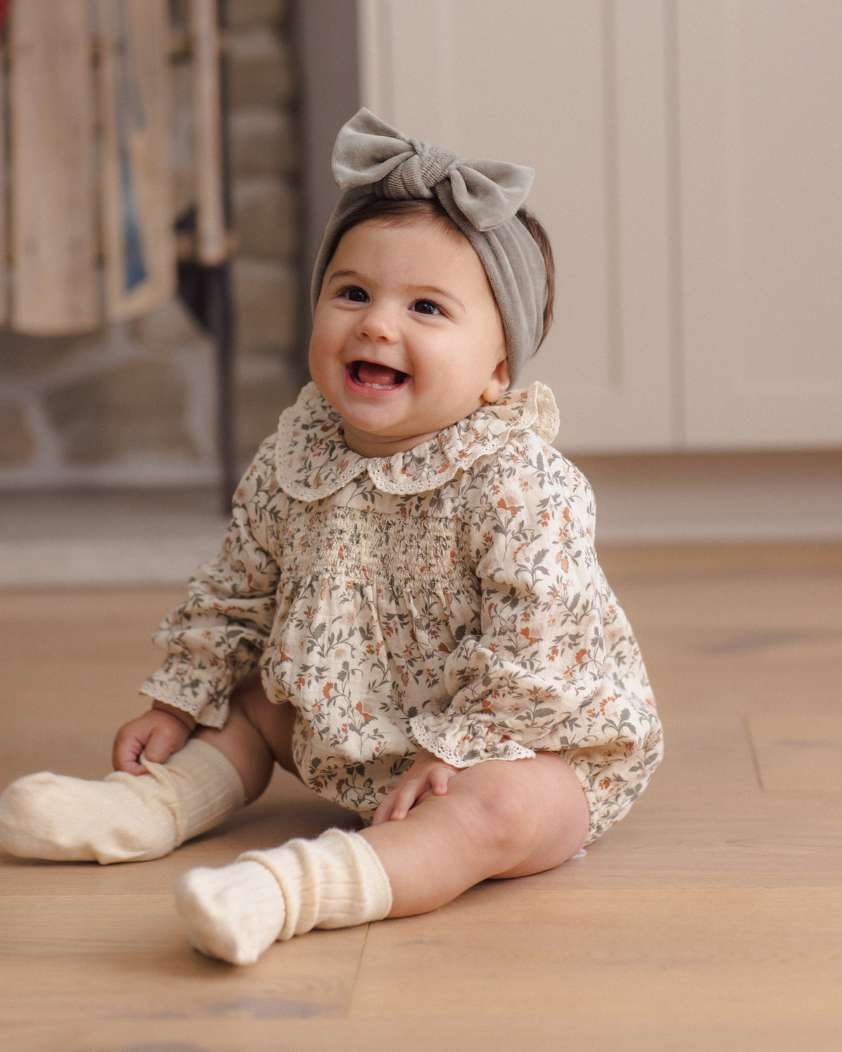 Spruce Velour Bow Headband