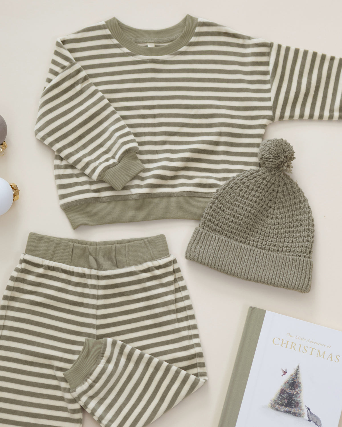 Spruce Stripe Velour Relaxed Sweatpants