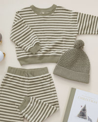 Spruce Stripe Velour Relaxed Sweatpants