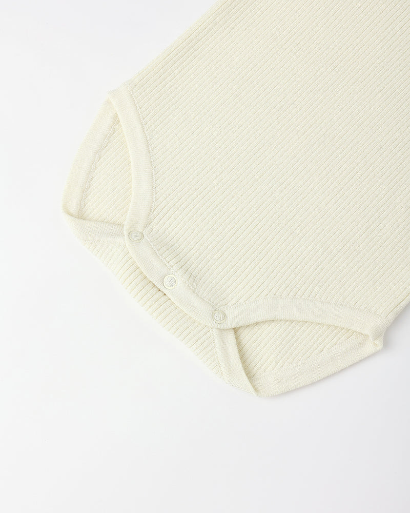 Natural Ruffle Collar Bodysuit