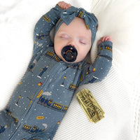 Christmas Train Bamboo Zip Romper