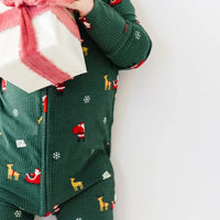 Santa Sleigh Bamboo Zip Romper