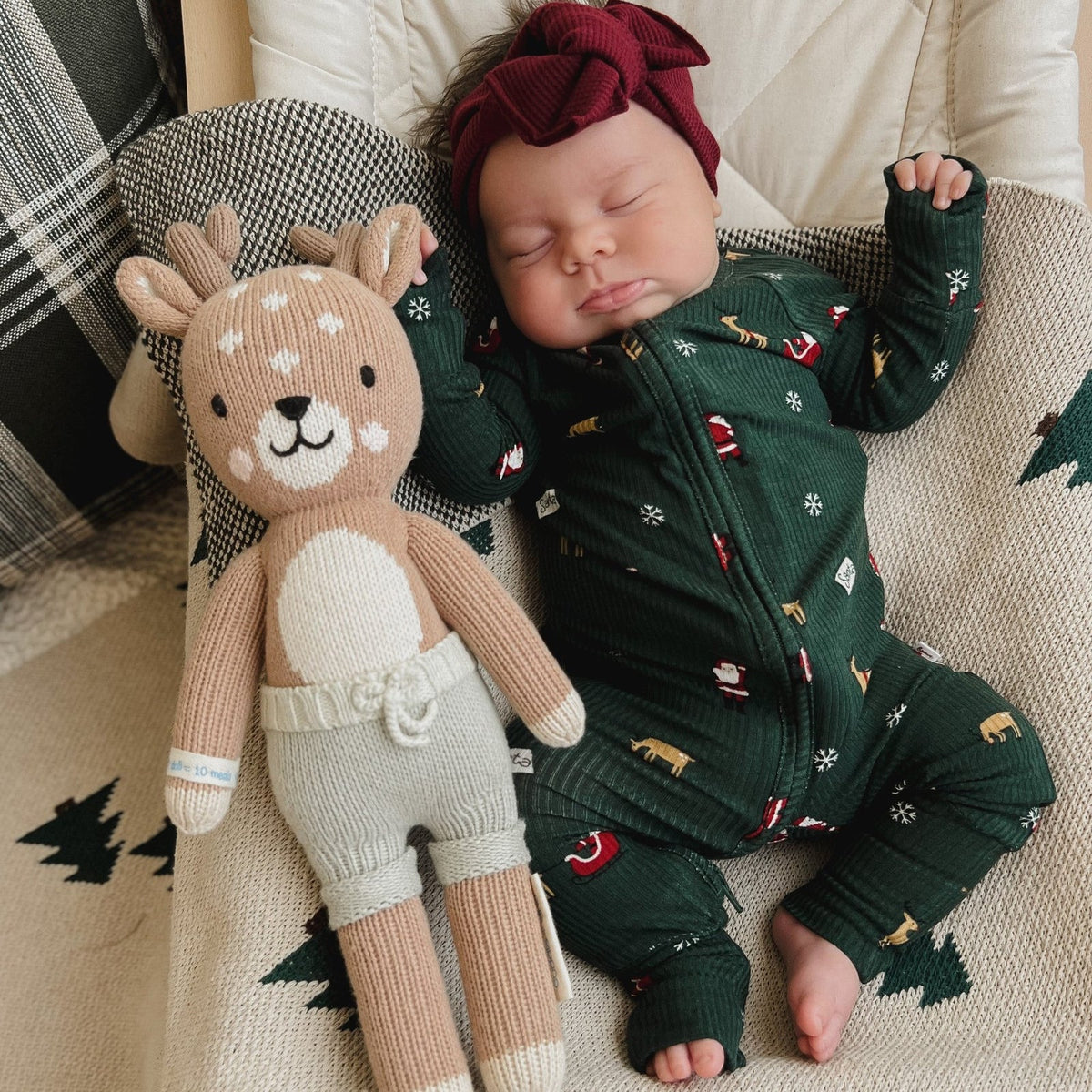 Santa Sleigh Bamboo Zip Romper
