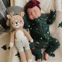 Santa Sleigh Bamboo Zip Romper